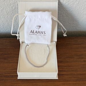 Lab Diamond & Silver Tennis Necklace